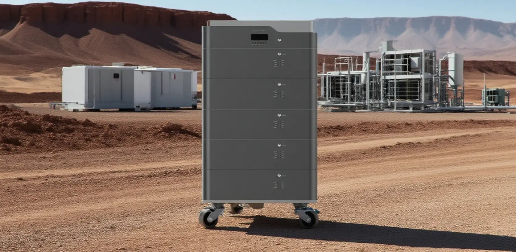 Mobile solar battery in the desert